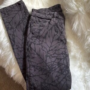 PAIGE Women's Gray Leaf Print Skinny Jeans Size 29 Casual Pants